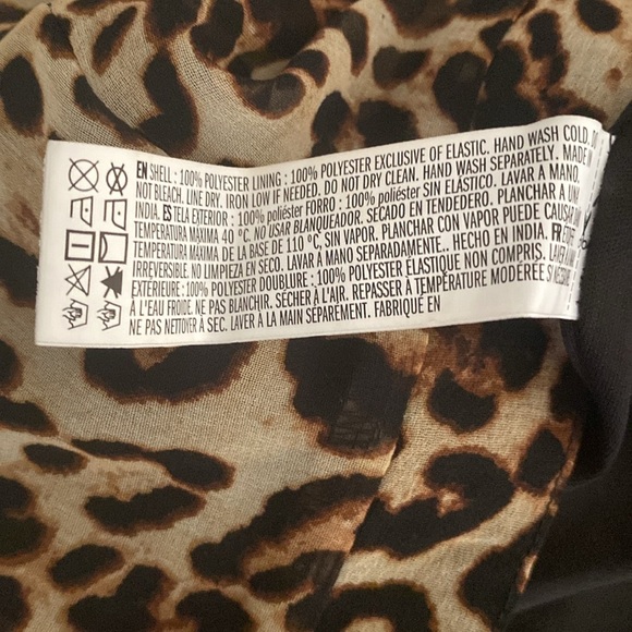 Forever 21 Black Contemporary Leopard Animal Print Light Pants size L - Picture 4 of 7